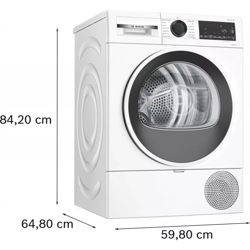 Bosch Serie 6 WQG241001 secadora de libre instalación carga frontal 9 kg blanca