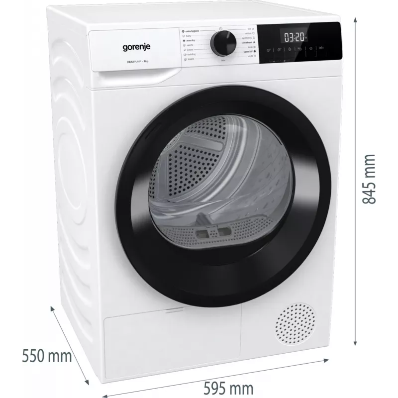Gorenje DHNE83 secadora de libre instalación carga frontal 8 kg blanca