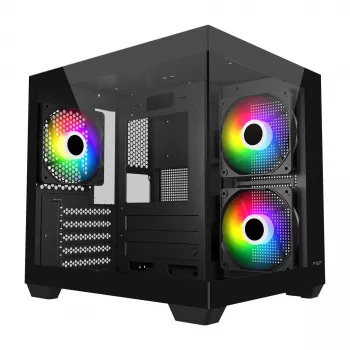 Carcasa de PC Fortron FSP Geh Mini S140 BA micro-ATX / M-ITX, ARGB, negra