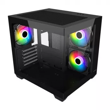 Carcasa de PC Fortron FSP Geh Mini S140 BA micro-ATX / M-ITX, ARGB, negra