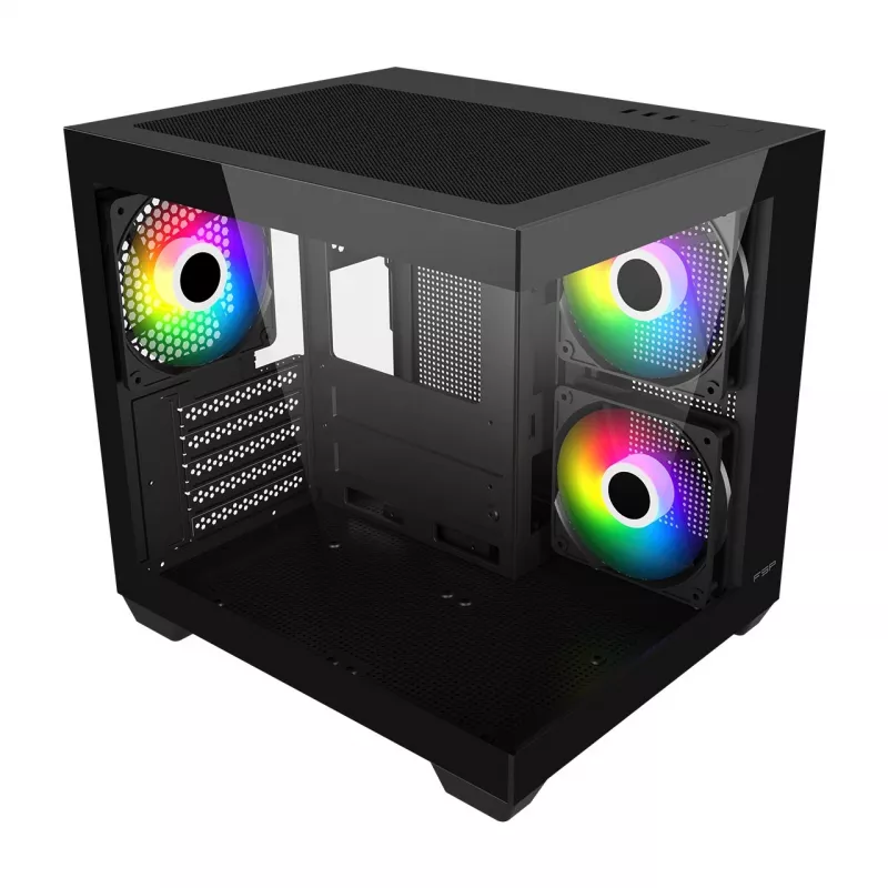 Carcasa de PC Fortron FSP Geh Mini S140 BA micro-ATX / M-ITX, ARGB, negra
