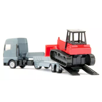 Camión MAN Siku con bulldozer, modelo camión/remolque, 1:87, MAN, gris, rojo, China