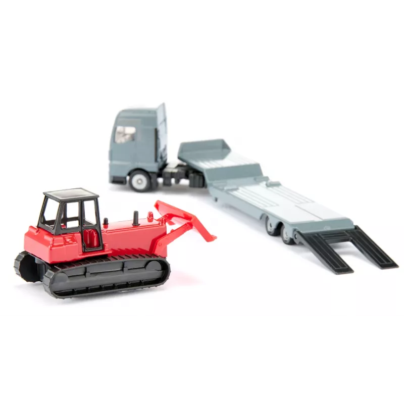 Camión MAN Siku con bulldozer, modelo camión/remolque, 1:87, MAN, gris, rojo, China