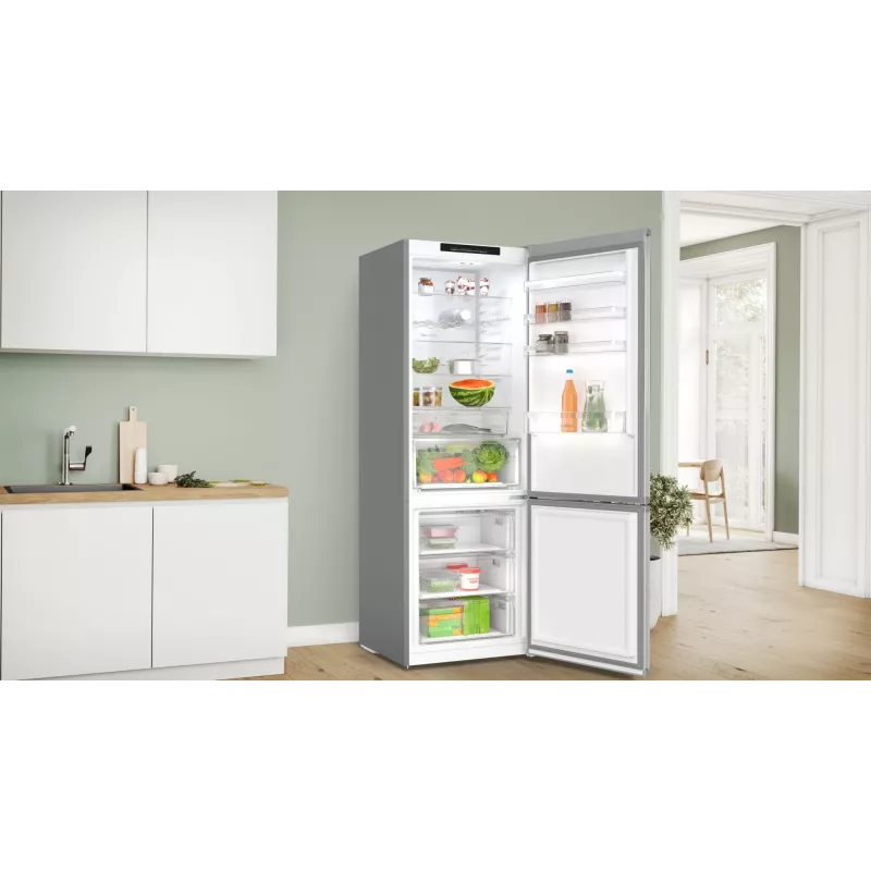 Bosch Serie 4 KGN492IAF Frigorífico combi independiente 440 L acero inoxidable