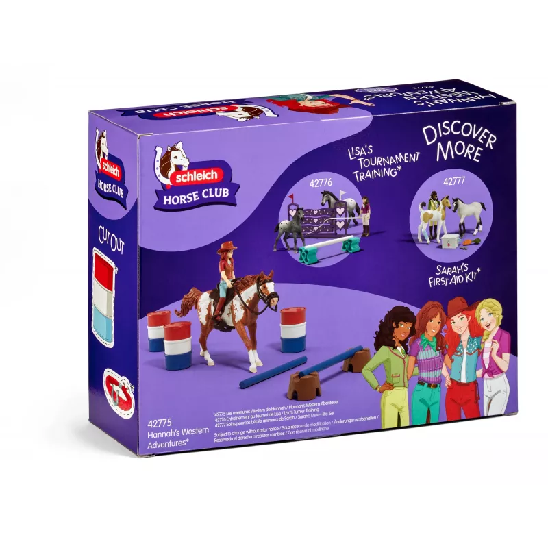 schleich HORSE CLUB Aventura western de Hannah, 5 años, caballos, multicolor, plástico