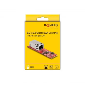 DeLOCK Convertidor M.2 Key B+M macho a RJ45 puerto LAN 2,5 Gigabit
