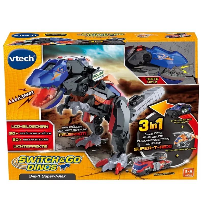 VTech Switch & Go Dinos 549504, 3 años, con sonido, multicolor, 1,24 kg