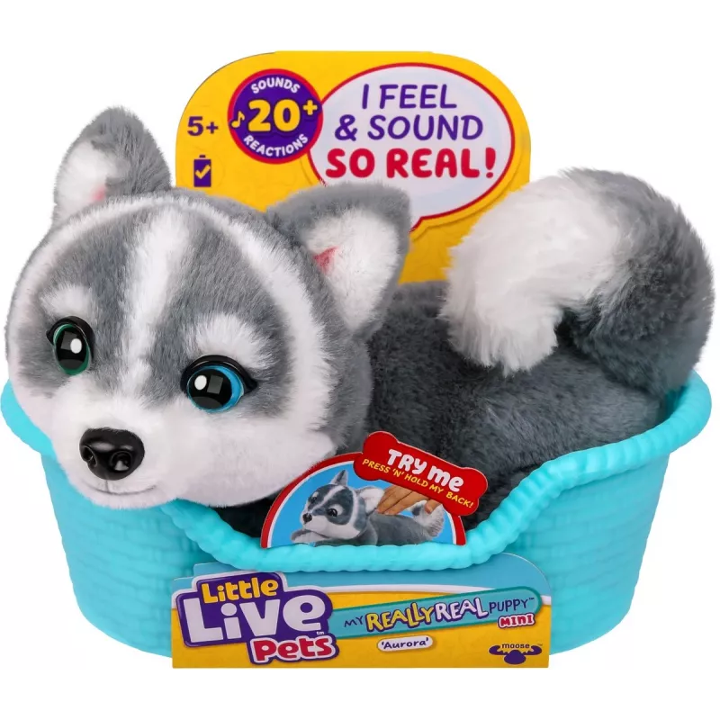 Moose Toys Little Live Pets My Really Real Puppy Mini's - Aurora Husky