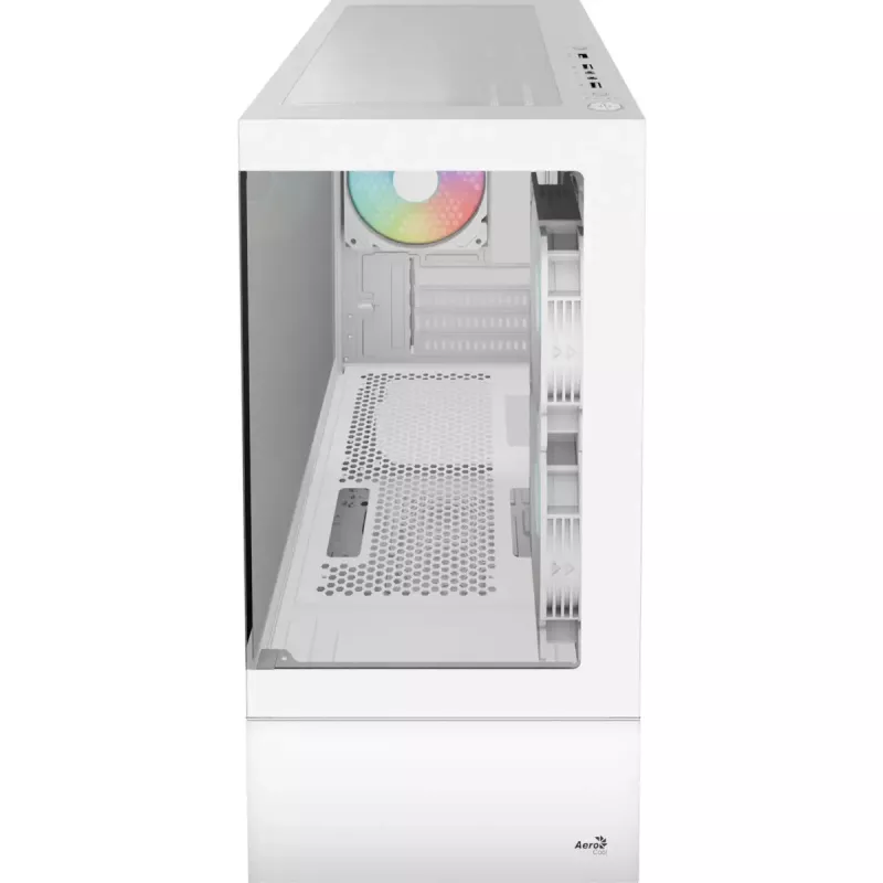 Caja de PC torre AEROCOOL Viewport Mini-G-WT-v4 ARGB con dos paneles de cristal templado, blanca