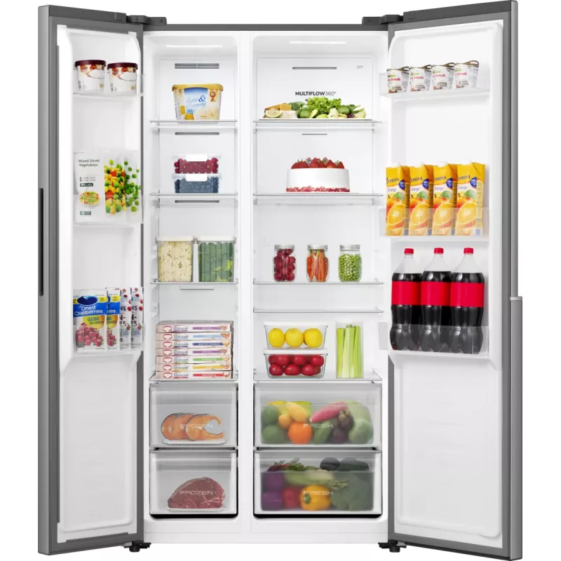 Gorenje Side by Side NRS917E41X SI, independiente, American Door, gris, 2 puertas, táctil, LED