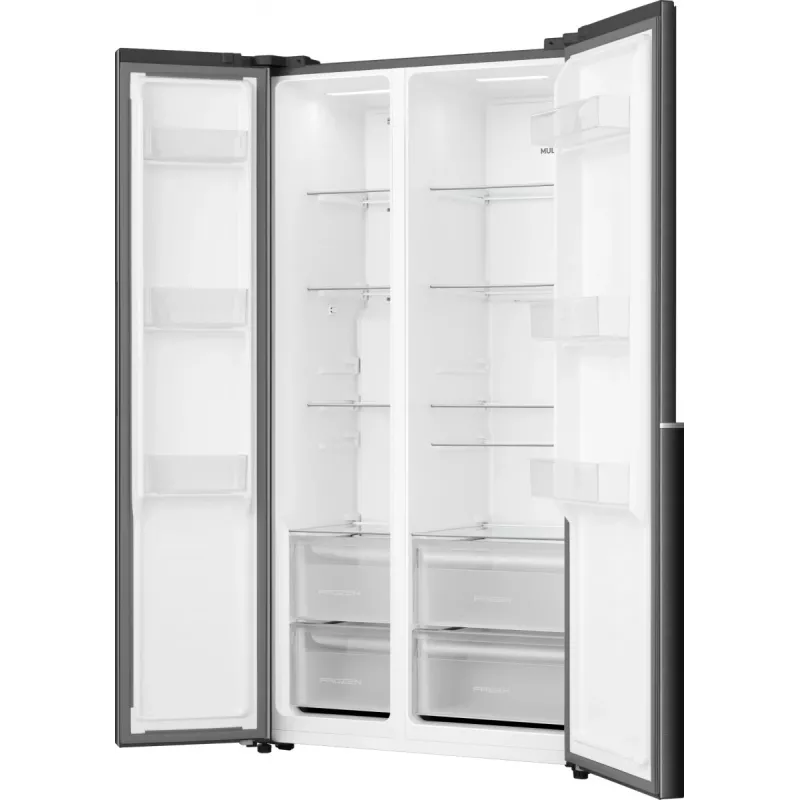 Gorenje HZF55082 NRS917E41BX G400, independiente, American Door, negro, 2 puertas, táctil, LED
