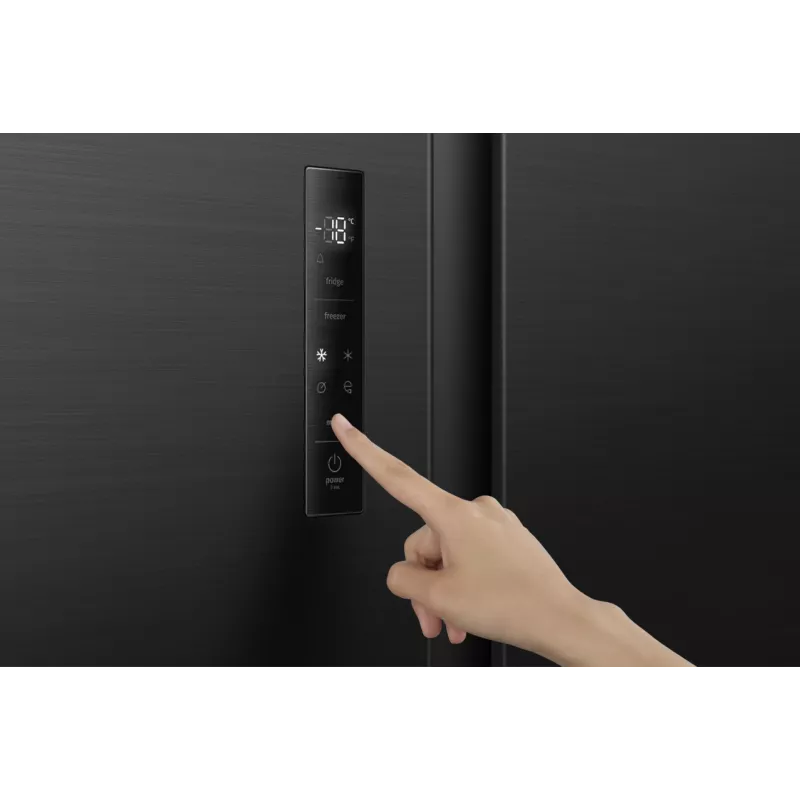 Gorenje HZF55082 NRS917E41BX G400, independiente, American Door, negro, 2 puertas, táctil, LED