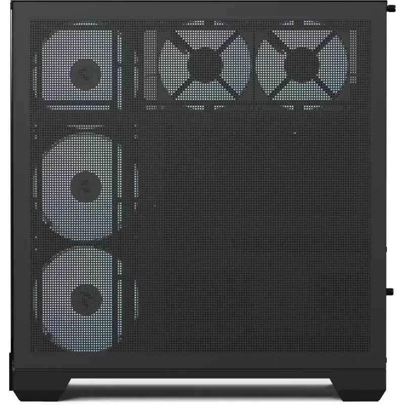 Caja torre APNX V2-F-BK-v1 con tres paneles de cristal templado, negra