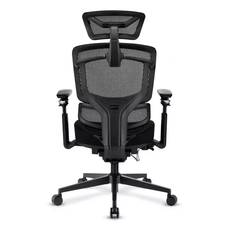 Silla de oficina Sharkoon OfficePal C50 — asiento acolchado, respaldo de malla, respaldo 49×62 cm, anchura de asiento 50 cm, negra
