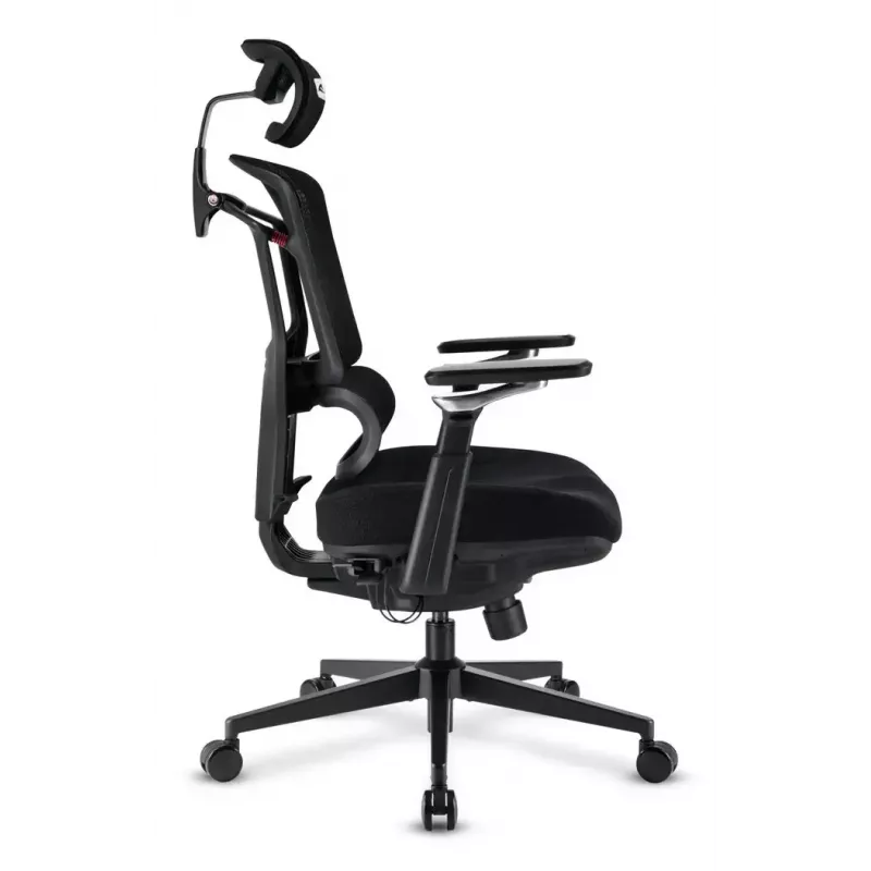 Silla de oficina Sharkoon OfficePal C50 — asiento acolchado, respaldo de malla, respaldo 49×62 cm, anchura de asiento 50 cm, negra