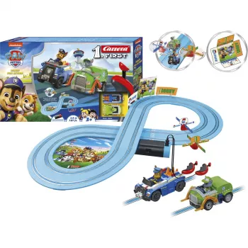 Pista de carreras de juguete CARRERA FIRST Paw Patrol - Ready for Action, set de slot para niños