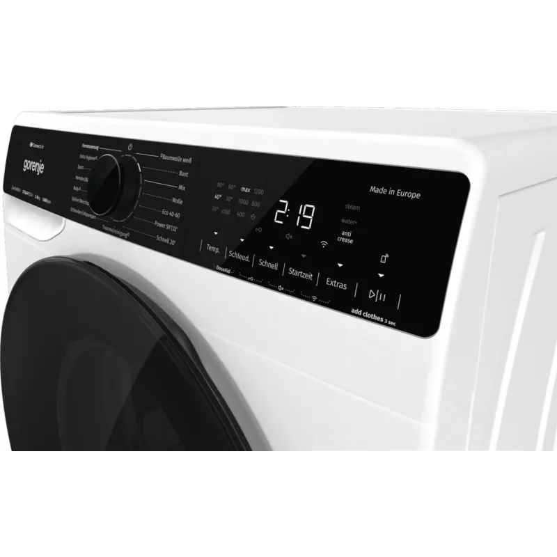 Lavadora de carga frontal Gorenje WPNA84A2TS 8 kg 1400 rpm negra, blanca