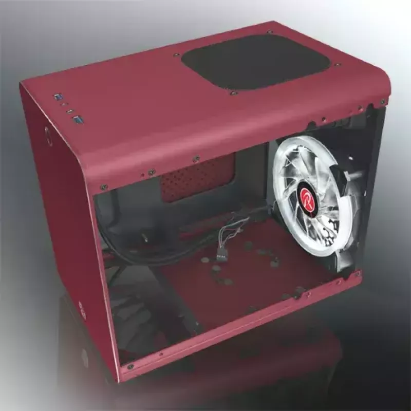 RAIJINTEK METIS PLUS carcasa de PC mini torre roja — Mini-ITX, 1 bahía de 3,5