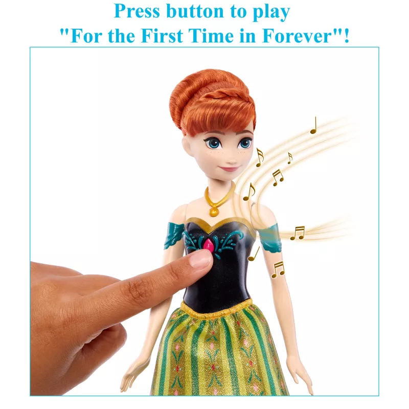 Muñeca Anna cantante de Disney Frozen – canta «Zum ersten Mal» en 4 idiomas de la película