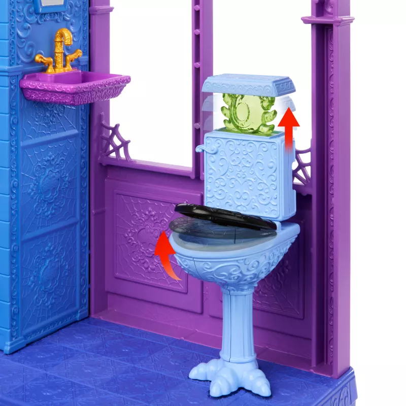 Casa de muñecas Monster High Boo-tique Hotel con sorpresas espeluznantes en cada habitación y más de 13 accesorios