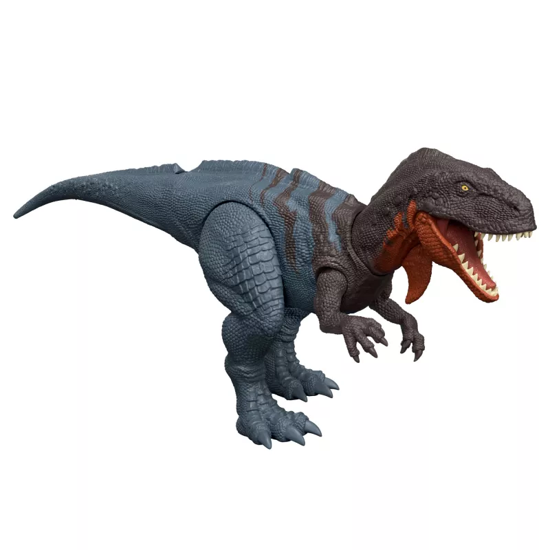 Juguete de dinosaurio Jurassic World Rebirth Wild Roar Abelisaurus, ataque de mordisco controlado por la cola y sonido