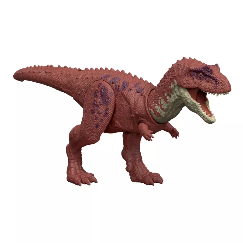 Juguete de dinosaurio Jurassic World Rebirth Wild Roar Aucasaurus, mordisco de ataque controlado por la cola y sonido