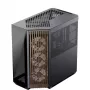 Caja torre APNX V1-W-BK-v3 con dos paneles laterales de cristal templado y revestimiento de madera, negro