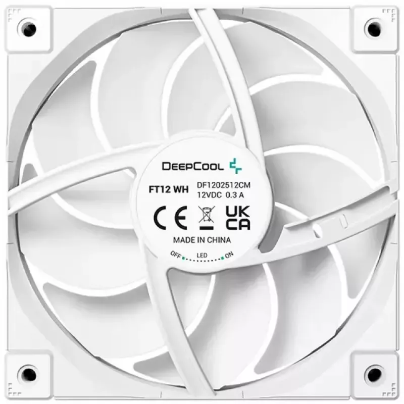 Ventilador de carcasa DeepCool FT12 WH 120 x 120 x 25 mm, blanco, 120 mm