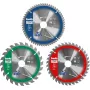 Set de hojas de sierra circular Einhell-KWB 584795, Ø165mm, orificio 20mm, 3 unidades para tableros de partículas, madera dura, contrachapado, plástico, madera blanda