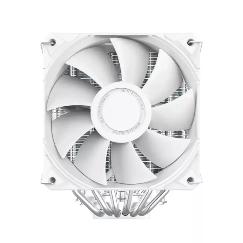 Disipador de CPU Montech NX600 (blanco) con ventilador de 120 mm, disipador de aire compatible con procesadores de sobremesa