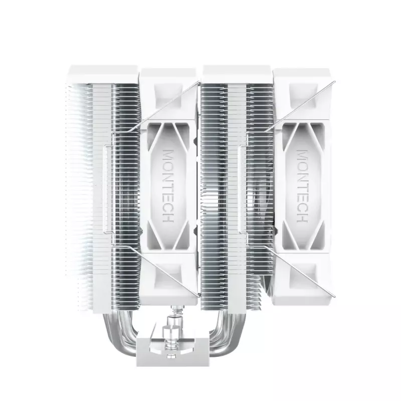 Disipador de CPU Montech NX600 (blanco) con ventilador de 120 mm, disipador de aire compatible con procesadores de sobremesa