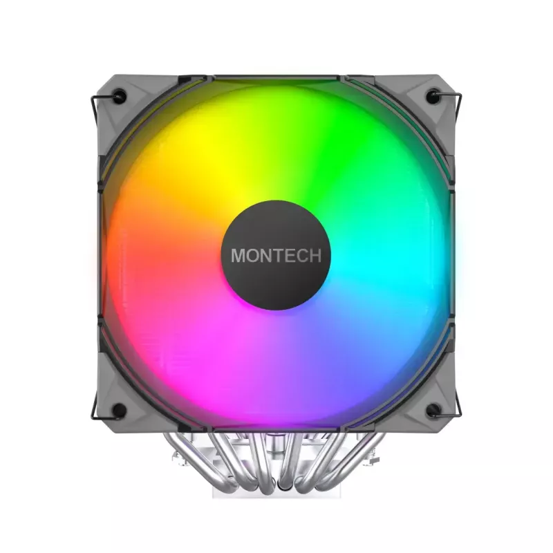 Disipador de CPU Montech NX600 ARGB, negro, ventilador de 120 mm, iluminación ARGB