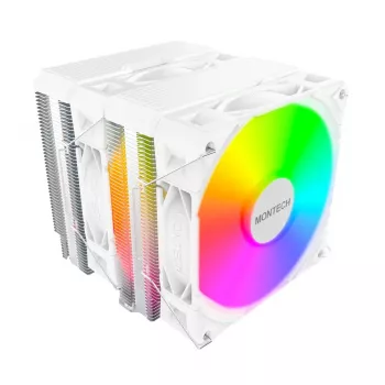 Disipador de CPU de aire Montech NX600 ARGB ventilador de 120 mm, blanco, 800–2000 RPM, rodamiento hidrodinámico, compatible con AM4/AM5/LGA115x/1200/1700