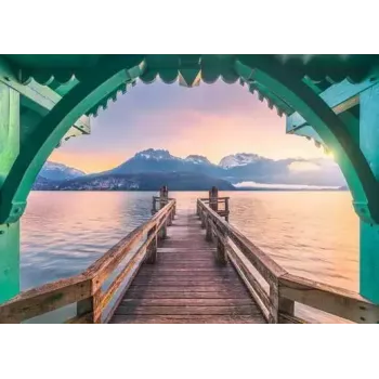Puzle Ravensburger Embarcadero en el Lac d'Annecy, Francia – 1000 piezas, 700 mm de ancho