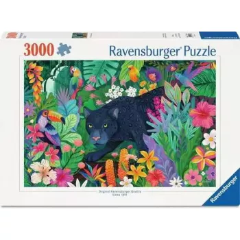 Puzle Ravensburger Pantera en la selva florida — 3000 piezas, puzle de ocio de gran formato