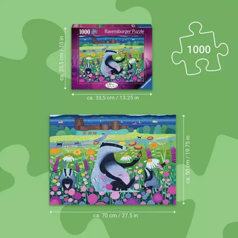 Puzle Ravensburger Meadow Friends 1000 piezas, adultos/jóvenes, piezas clásicas entrelazadas