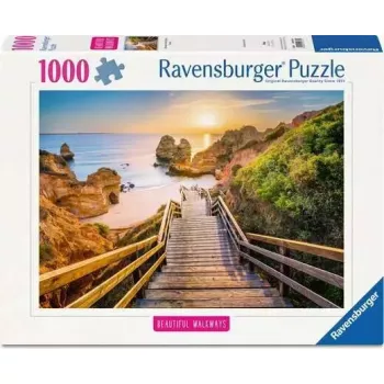 Puzle Ravensburger Stairway to Camilo Beach Portugal, 1000 piezas, 700 mm de ancho