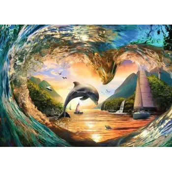 Puzle Ravensburger Sunset Splash, 1000 piezas, formato horizontal, 700 mm de ancho