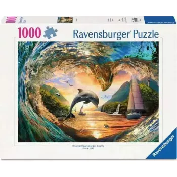 Puzle Ravensburger Sunset Splash, 1000 piezas, formato horizontal, 700 mm de ancho