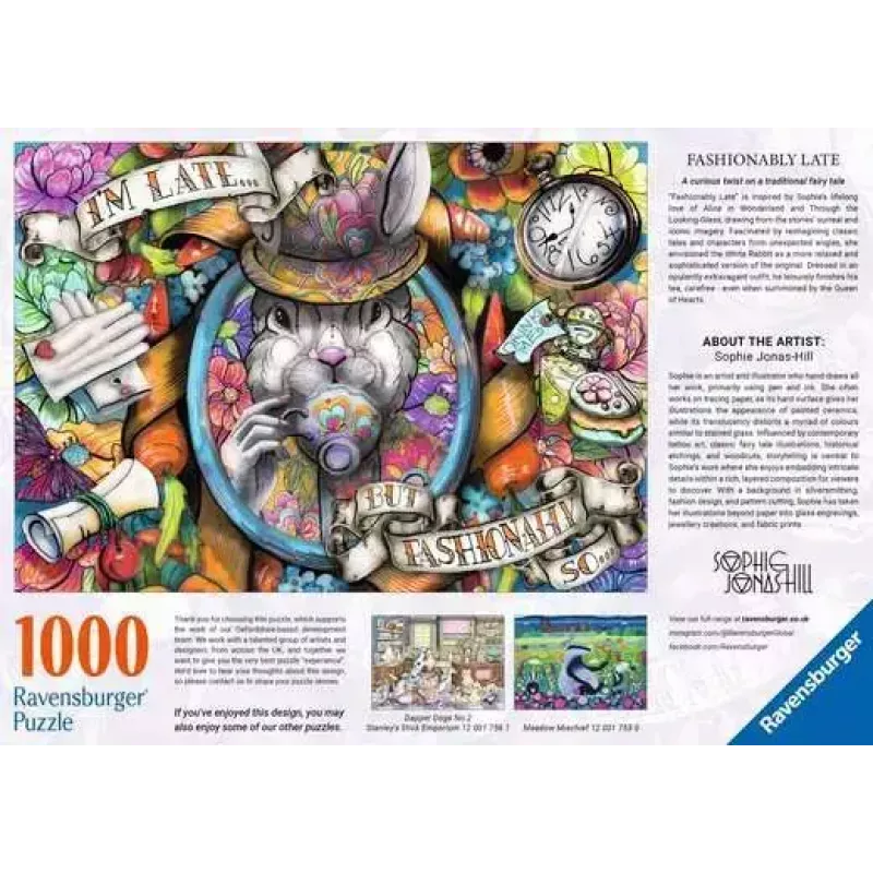 Puzle Ravensburger Fashionably Late — 1000 piezas, formato horizontal, 700 × ? mm