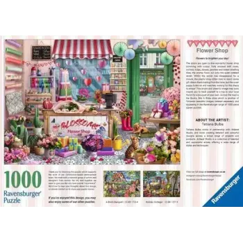 Puzle Ravensburger Blossoms Flower Shop 1000 piezas, 700 mm de ancho