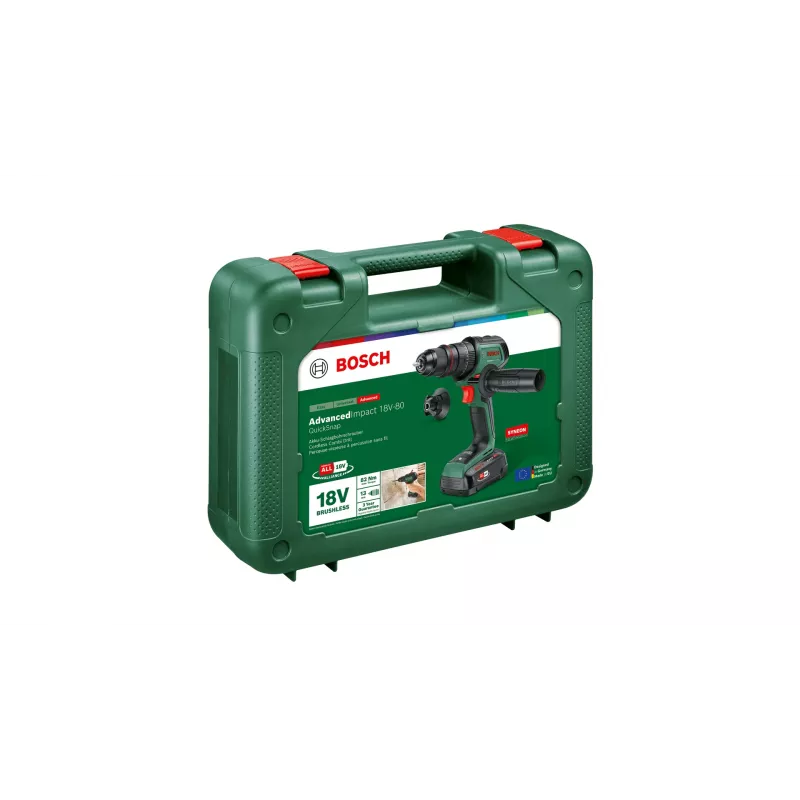 Bosch AdvancedImpact 18V-80 QuickSnap 1950 RPM sin llave 890 g negro, verde