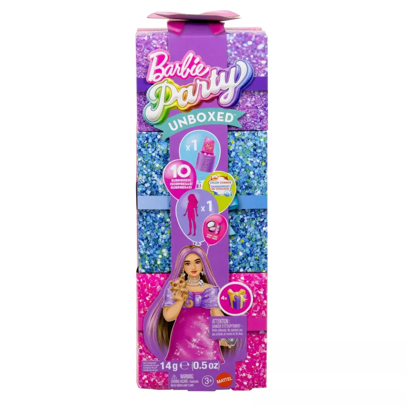 Set de muñecas MATTEL Barbie Party Unboxed Reveal Set Curvy JFY67 – muñecas de moda Curvy y accesorios