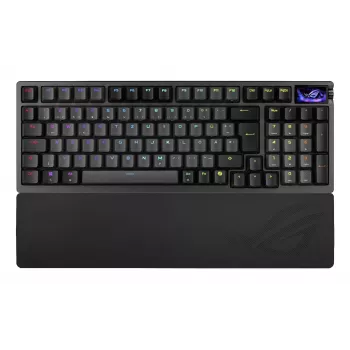 Teclado mecánico gaming ASUS ROG Azoth 96 HE — 96% QWERTZ, USB + RF Wireless + Bluetooth, switches mecánicos magnéticos, RGB, negro