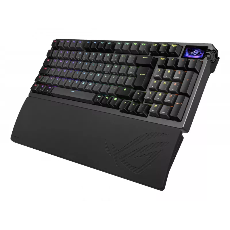 Teclado mecánico gaming ASUS ROG Azoth 96 HE — 96% QWERTZ, USB + RF Wireless + Bluetooth, switches mecánicos magnéticos, RGB, negro