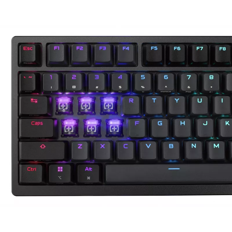 Teclado mecánico gaming ASUS ROG Azoth 96 HE — 96% QWERTZ, USB + RF Wireless + Bluetooth, switches mecánicos magnéticos, RGB, negro