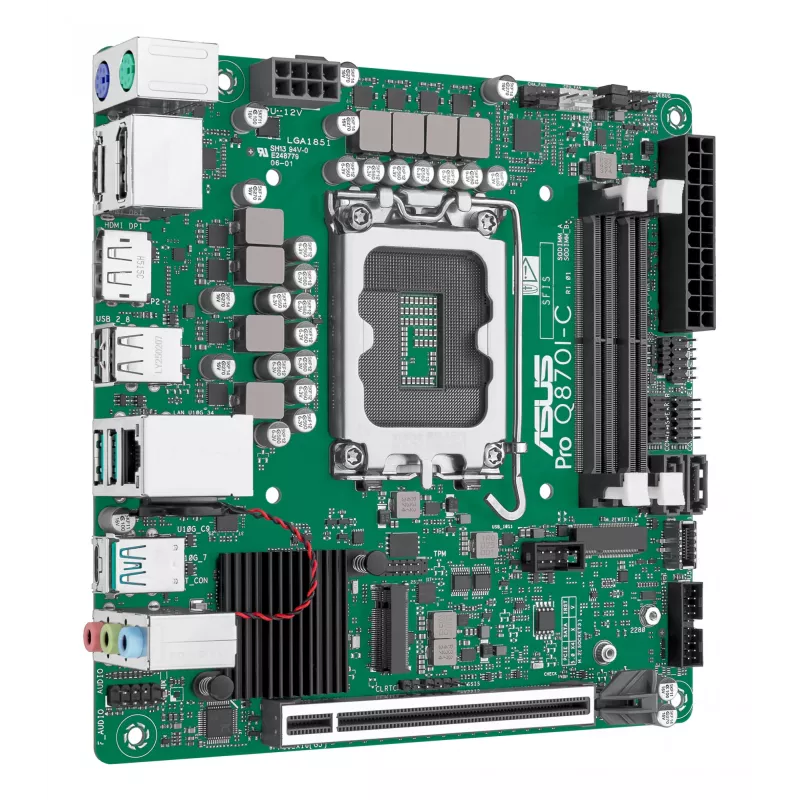 Placa base Mini-ITX ASUS PRO Q870I-C-CSM LGA 1851, Intel Q870, DDR5 SO-DIMM, 2 ranuras, hasta 128 GB
