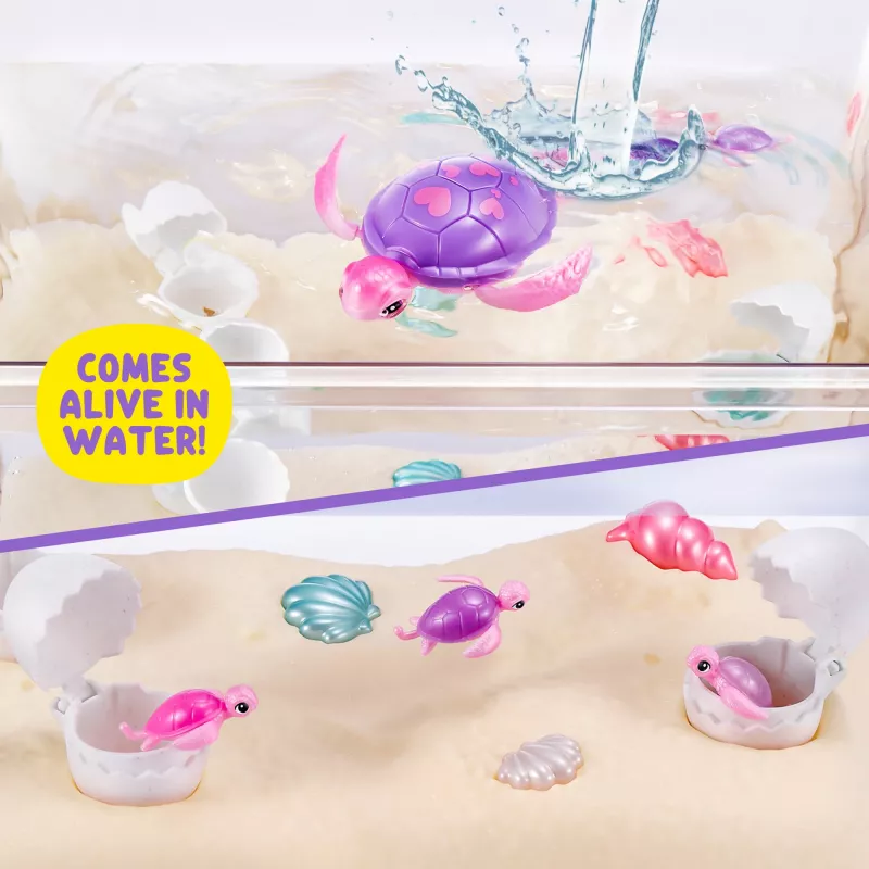 Zuru Pets Alive Mommy Turtle Surprise juguete interactivo, multicolor, pila LR44
