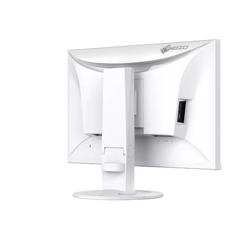 Monitor de ordenador EIZO FlexScan EV2400R-WT — 23,8 pulgadas (60,5 cm) Full HD IPS, 1920×1080, 5 ms, hub USB, altavoces, altura ajustable, VESA, blanco