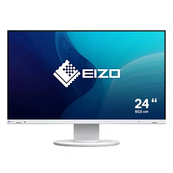 Monitor de ordenador EIZO FlexScan EV2400R-WT — 23,8 pulgadas (60,5 cm) Full HD IPS, 1920×1080, 5 ms, hub USB, altavoces, altura ajustable, VESA, blanco